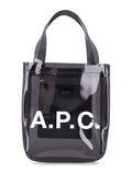 A.P.C. small Lou glossy PVC tote bag Antracite Thermoplastic Polyurethane