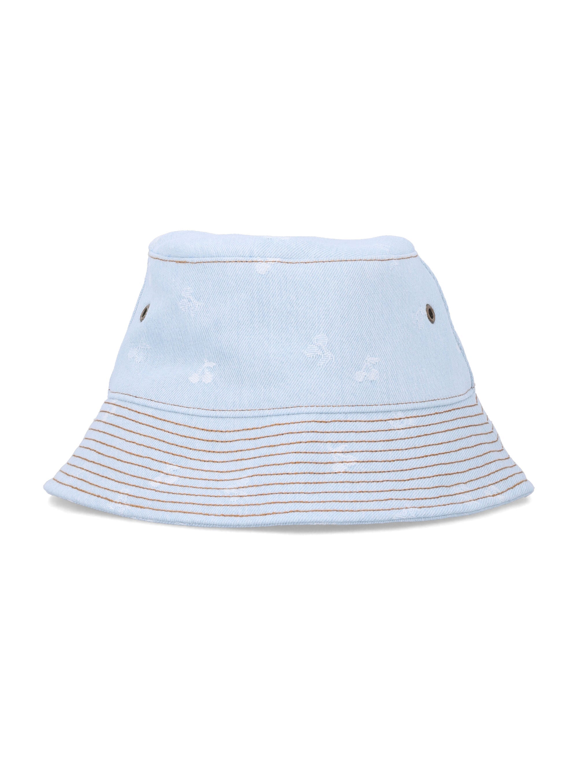 Bonpoint Theana Cherry bucket hat Sky Blue Cotton