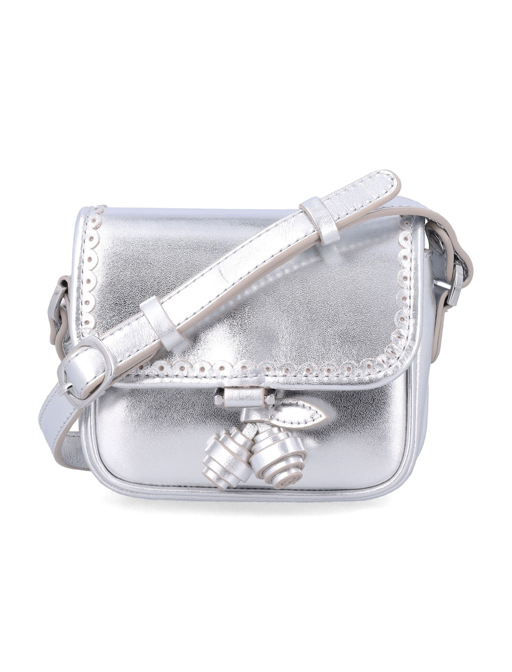Bonpoint Girls Lani Silver Leather Bag Argent Cowhide Shoulder