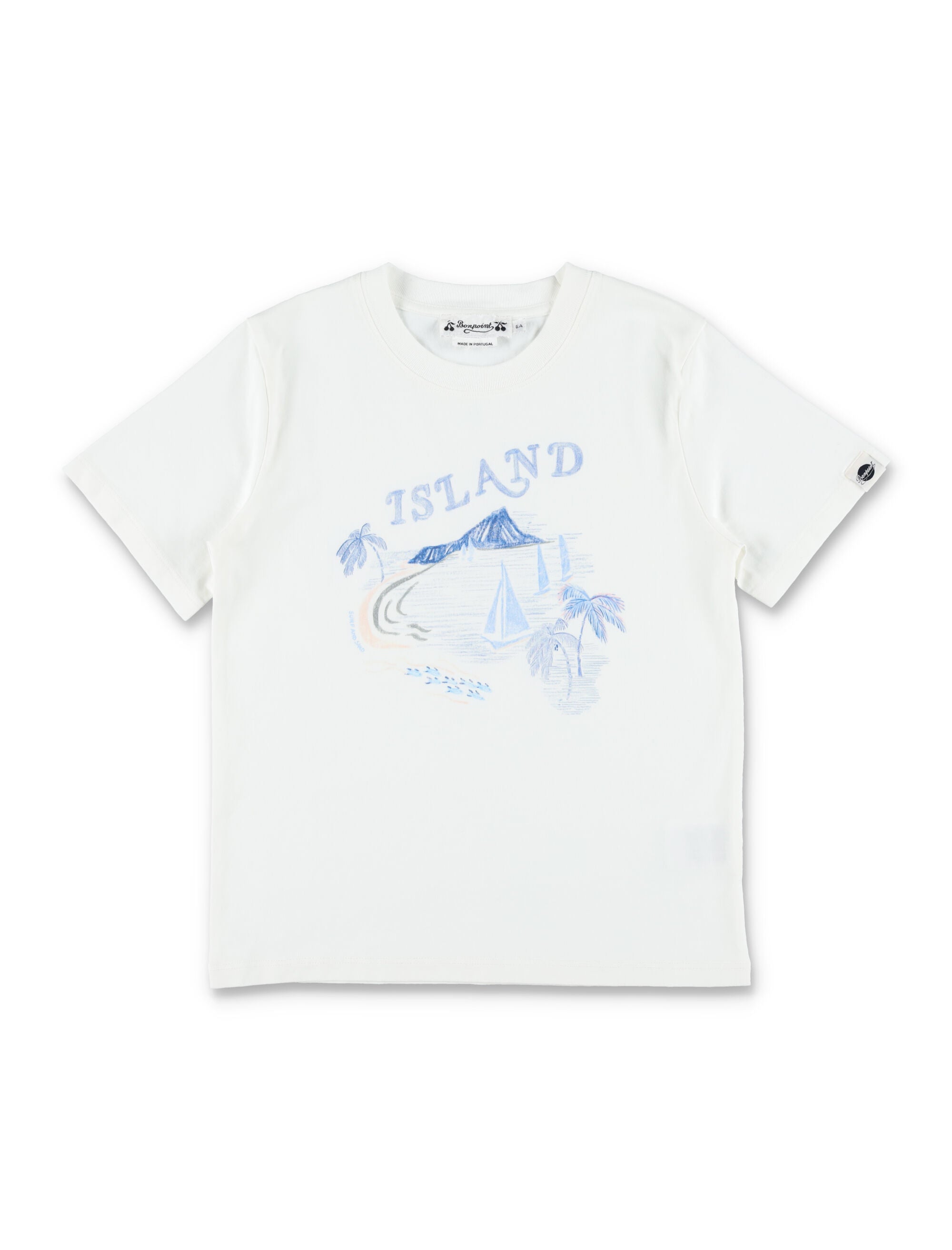 Bonpoint Thibald Island print organic cotton T-shirt Milk White