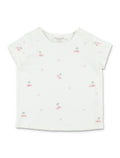 Bonpoint girls Lalcala hand-embroidered T-shirt Milk White Organic Cotton
