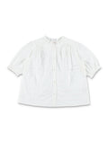 Bonpoint Letitia embroidered blouse for girls Upb Blanc Lait Organic Cotton Shirt