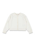 Bonpoint Lueur ruffled organic cotton and cashmere cardigan White