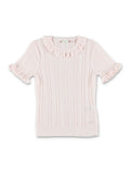 Bonpoint Lucie ruffled wool and silk sweater Pale Pink