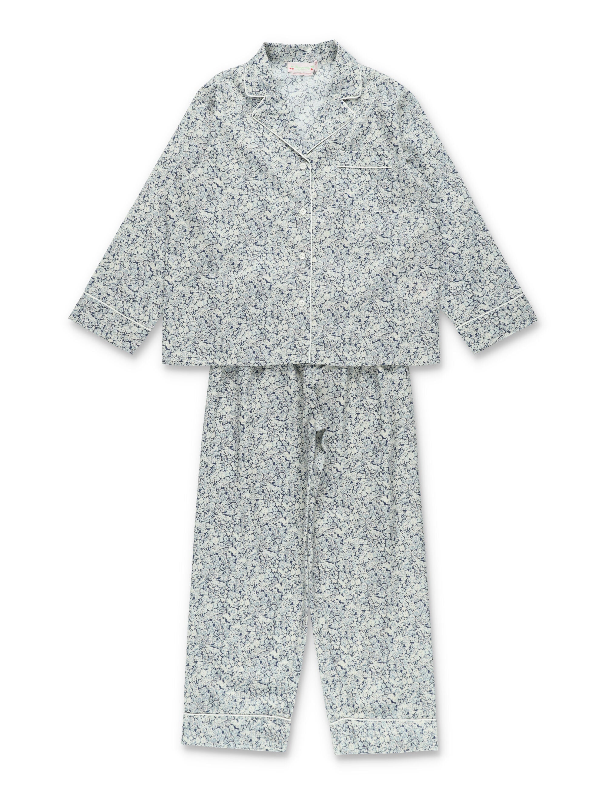 Bonpoint Liberty two-piece pajamas Blue Floral Print Organic Cotton Pyjamas