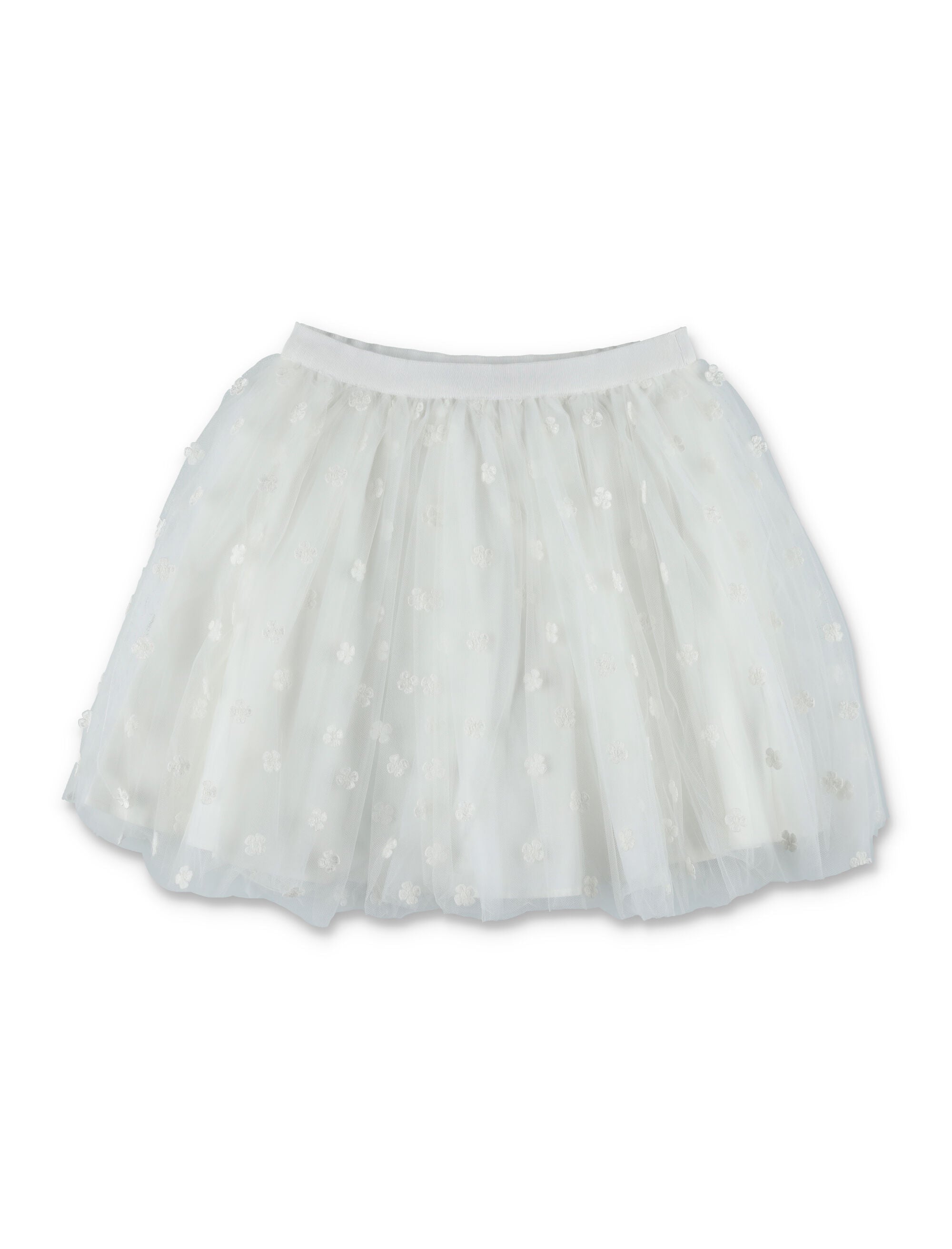 Bonpoint Pois embroidered tulle skirt Naturel White Viscose