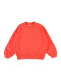 Bonpoint Lika Girls Cherry Embroidered Sweatshirt Coral Cotton