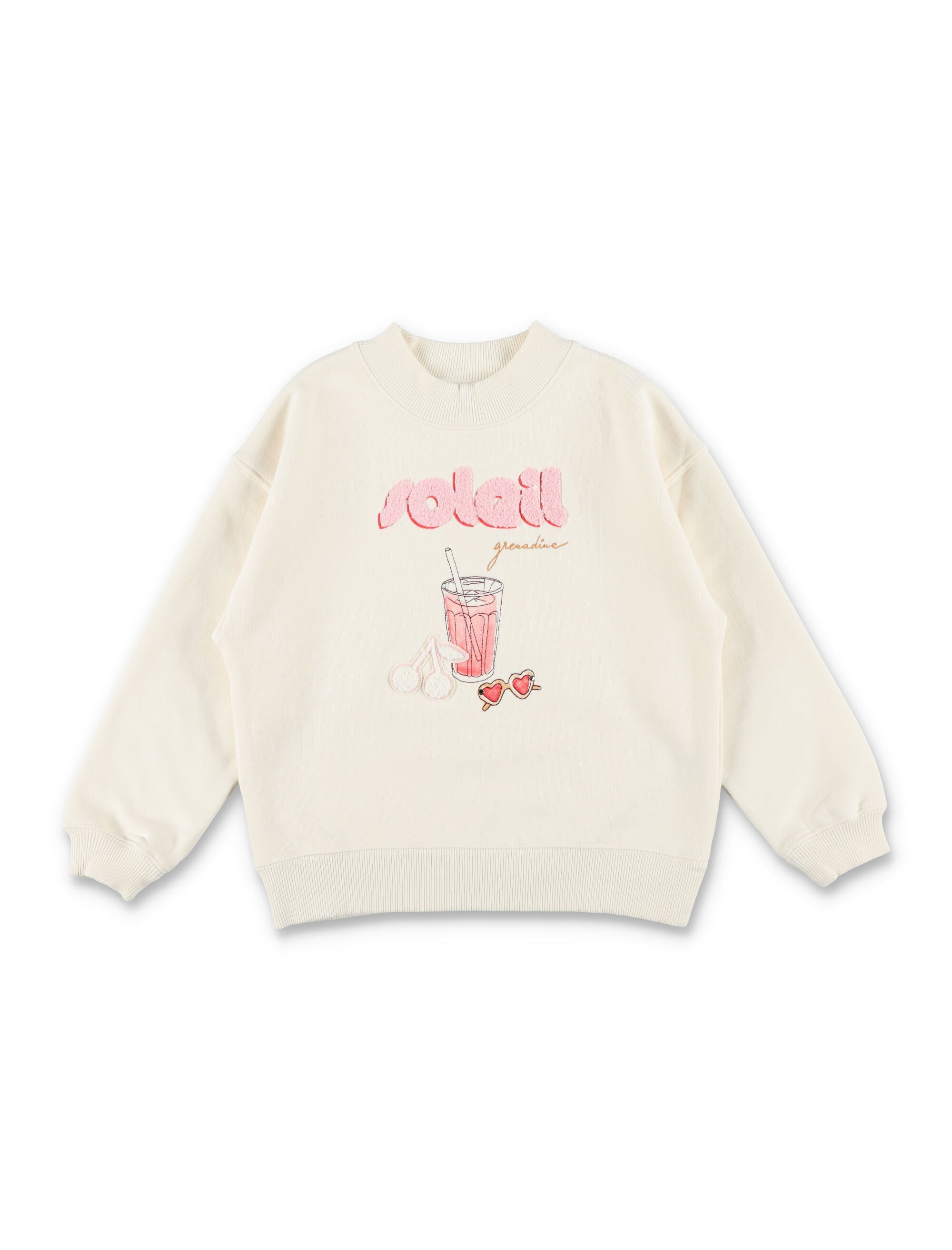 Bonpoint Lika Girls Organic Cotton Sweatshirt Ecru