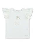 Bonpoint Emila cherry embroidered organic cotton T-shirt Milk White