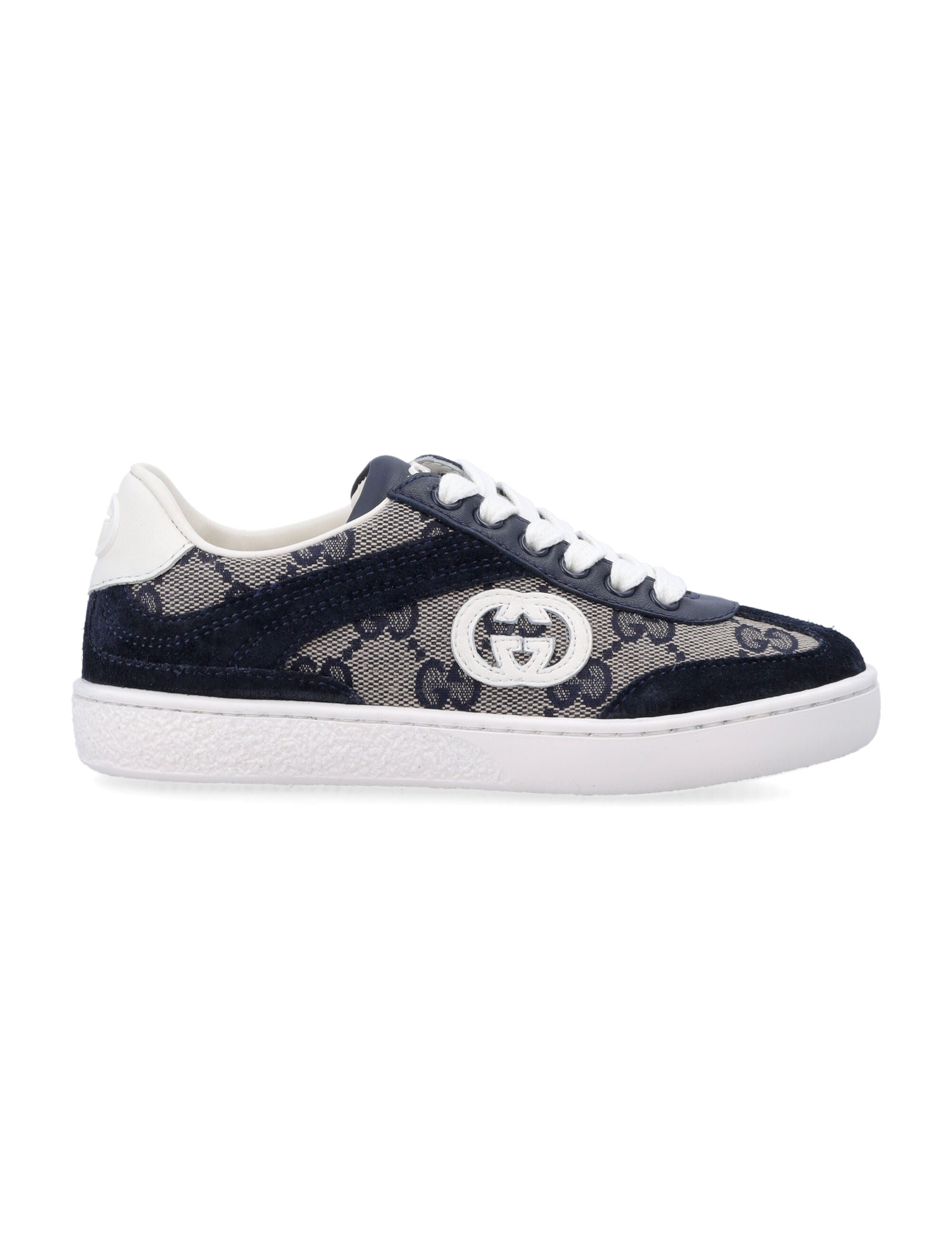Gucci Kids GG Sneakers Blu Calf Skin