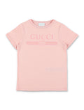 Gucci kids cotton logo T-shirt Smooth Pink