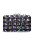 Self-Portrait Multi Crystal Chainmail Clutch Black Coloured Polyester