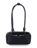 Self-Portrait black croc mini bag Cow Leather Lining Shoulder
