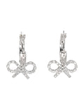 elf-Portrait Crystal Bow Hoop earrings Silver Brass