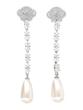 Self-Portrait Bow Pearl Droplet earrings Silver Brass