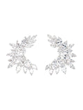 Self-Portrait Crystal Cuff earrings Silver Hypoallergenic Plated Brass