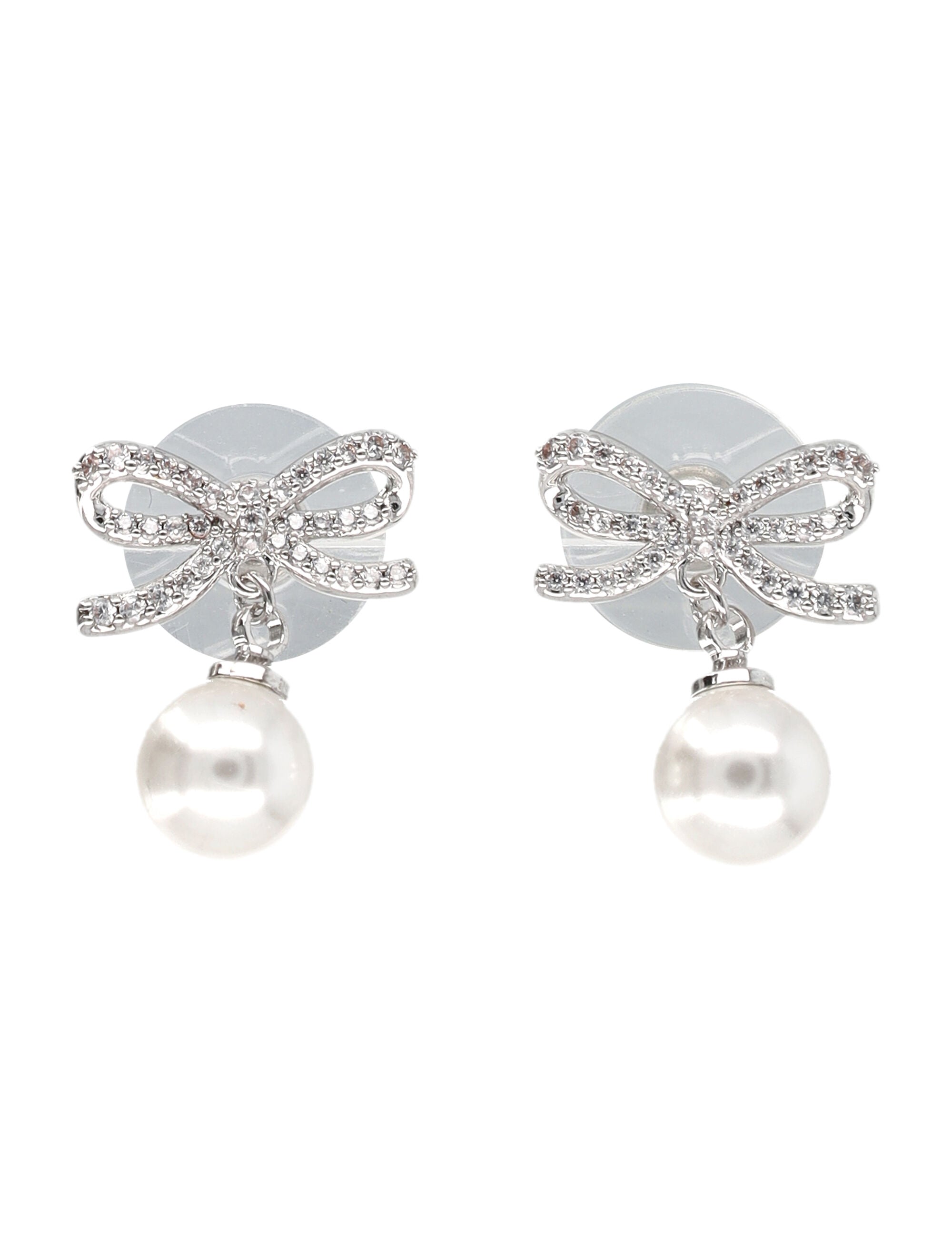 Self-Portrait Bow Pearl earrings Silver Brass