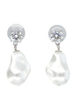 Self-Portrait Mottled Pearl earrings Silver Brass