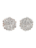 Self-Portrait Crystal Flower earrings Silver Hypoallergenic Plated Brass