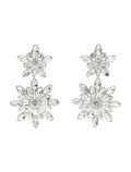 Self-Portrait Crystal tiered earrings Silver Hypoallergenic Plated Brass