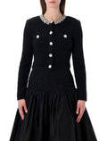 Self-Portrait black crystal trim cardigan Polyester