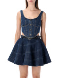 Self-Portrait denim corset top Blue Cotton