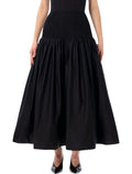 Self-Portrait cotton midi skirt Black
