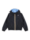 K-Way Jack Plus Reversible Jacket For Kids Black/light Blue Recycled Nylon