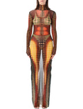 Jean Paul Gaultier Dots Re-Edition long dress Orange Multi Polyamide