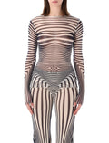 Jean Paul Gaultier Body Morphing Re-Edition top Ecru Navy Polyamide