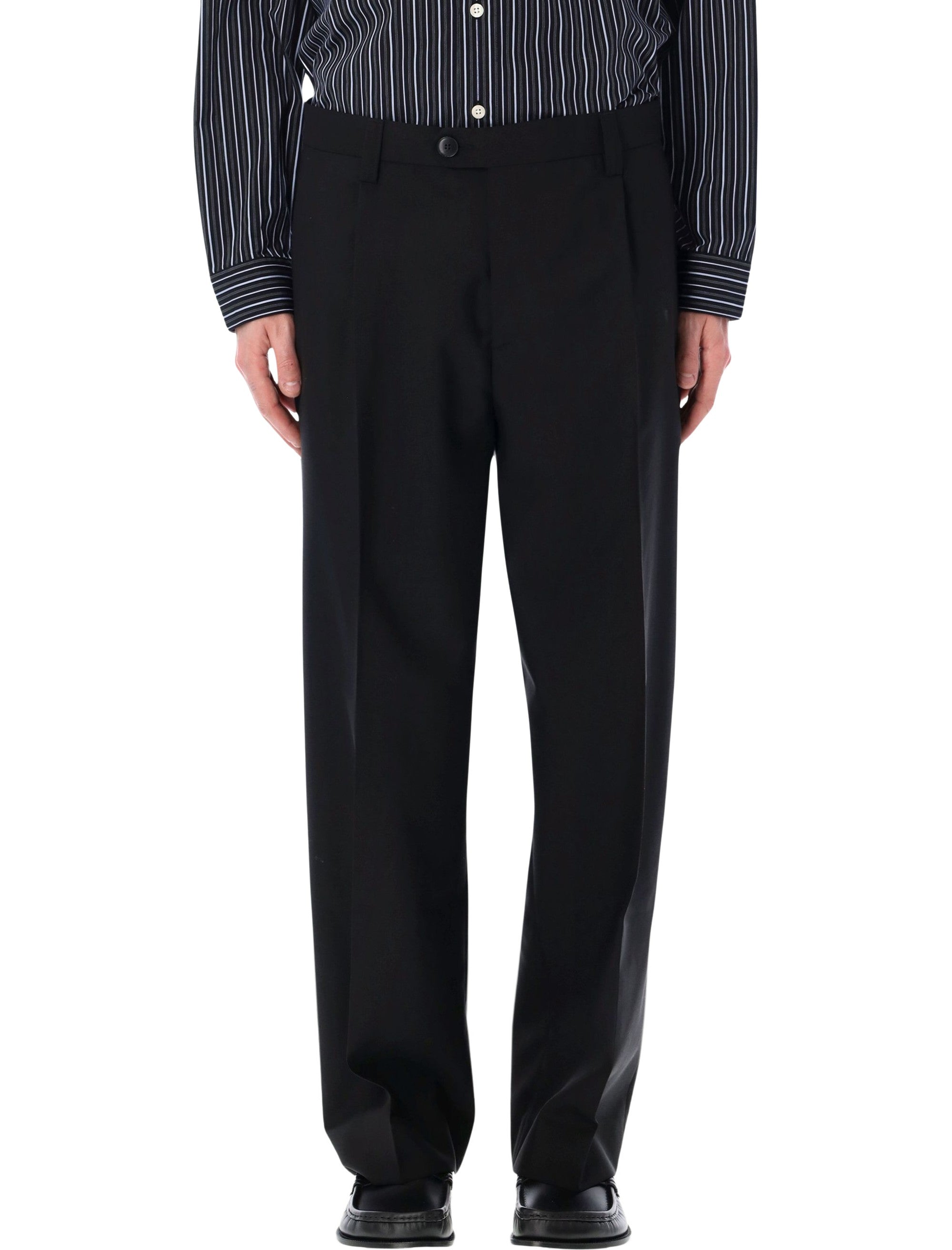 Mfpen Service tropical wool wide trousers Black Lining Pant