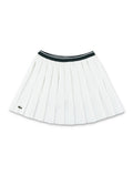 Lacoste Girls Pleated Oxford Tennis Skirt White Recycled Polyester