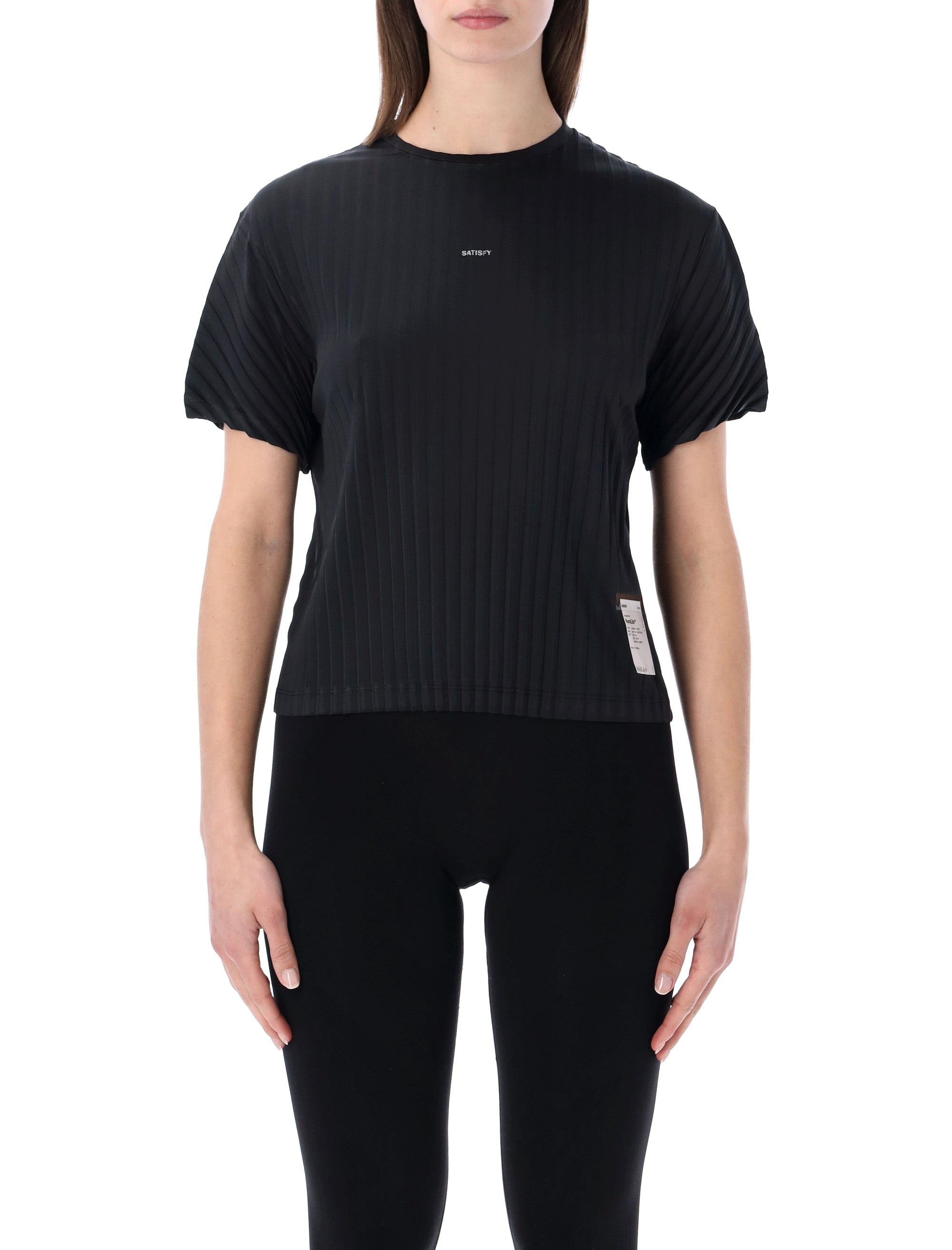Satisfy Auralite™ Pleated T-Shirt Black Recycled Polyester