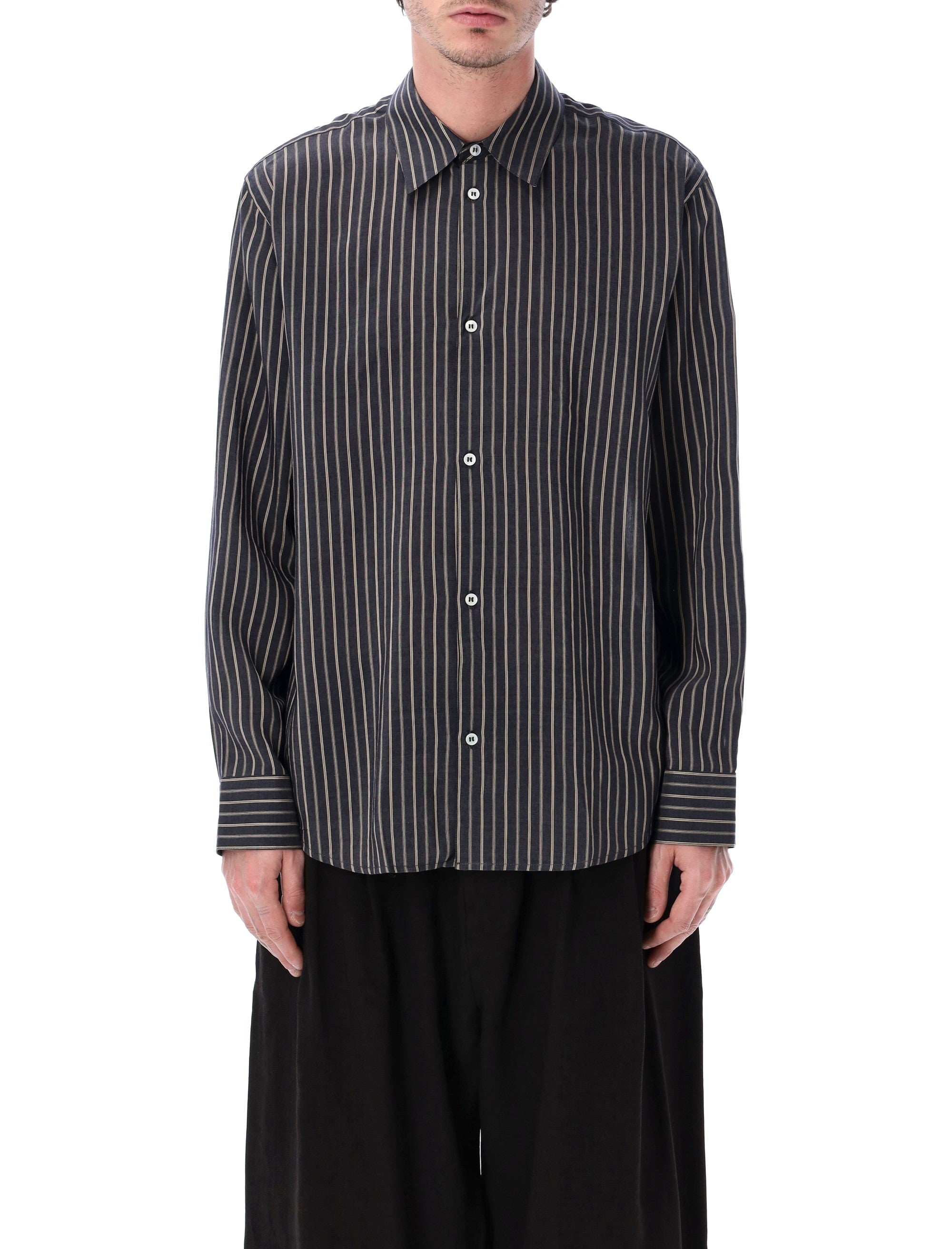 Studio Nicholson View Lyocell-Silk Shirt Indigo