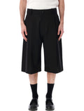 Studio Nicholson Fowld Cotton-Linen Shorts Black