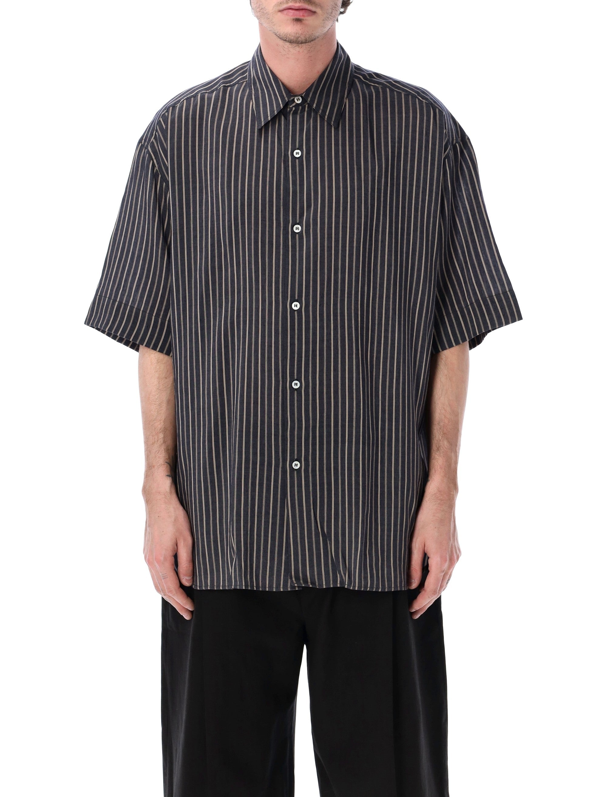 Studio Nicholson Sorono Lyocell Silk Shirt Indigo