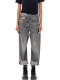 Crossover Waist Denim Jeans R13 Leyton Black Cotton