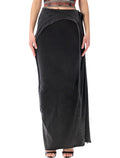 Ottolinger Slitted maxy skirt Washed Black Organic Cotton