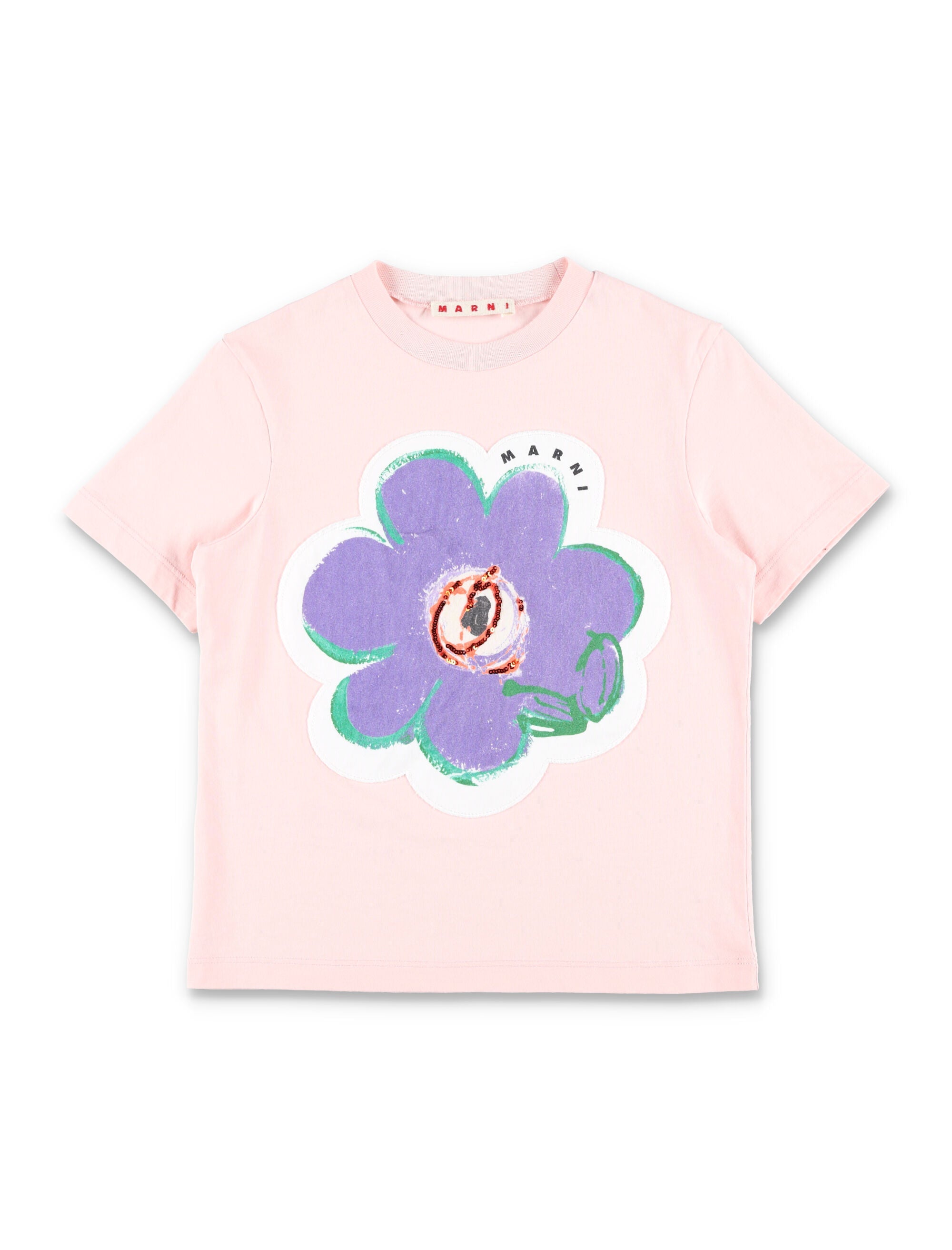 Marni Kids floral t-shirt Pink Cotton