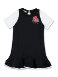 Marni jersey dress with rose for girls Black Cotton