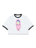 Marni girls printed crop t-shirt White Cotton