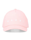 Marni kids logo cap Pink Cotton Hat