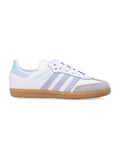 Adidas Samba OG white leather girls sneakers White/lblue Upper