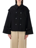 By Malene Birger Alisandra Oversized Trench Jacket Black Cotton Organic