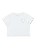 Stella McCartney Kids circle logo cropped t-shirt White Cotton