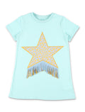Stella McCartney Kids Starfish graphic dress Light Blue Cotton
