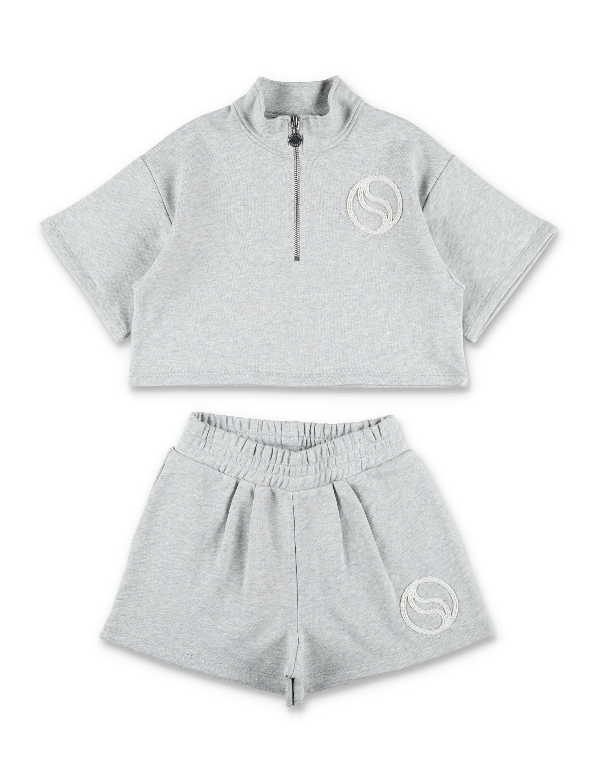 Stella McCartney top and shorts set for kids Grigio Cotton