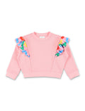 Stella McCartney Kids frill-trim cropped sweatshirt Pink Cotton