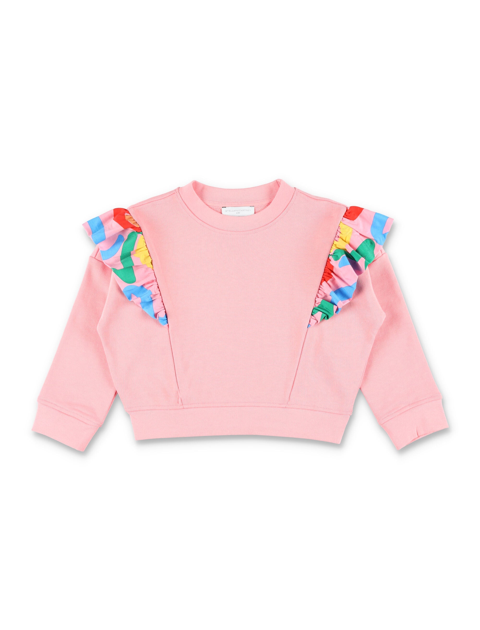 Stella McCartney Kids frill-trim cropped sweatshirt Pink Cotton