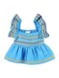 Stella McCartney Kids embroidered linen-cotton top Blue